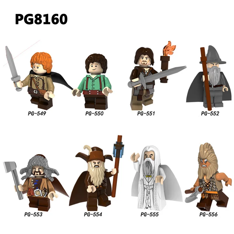 

PG8160 Hobbit Lord of the Ring Figures Sam Frodo Aragon Gandalf Rydgarst Models Building Block Gifts Toys Xmas