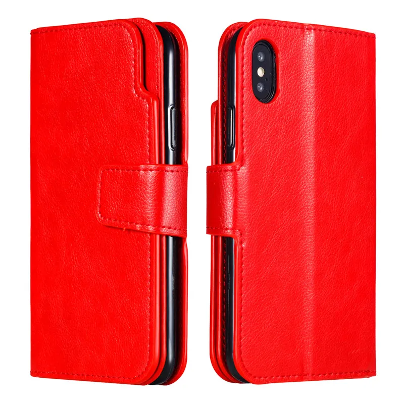 Leather case on For iPhone 7 6 6S 8 Plus 5 5S SE Case Cover iPhone x XS Max XR Case Cover Wallet card holder Magnet Flip Phone cases12