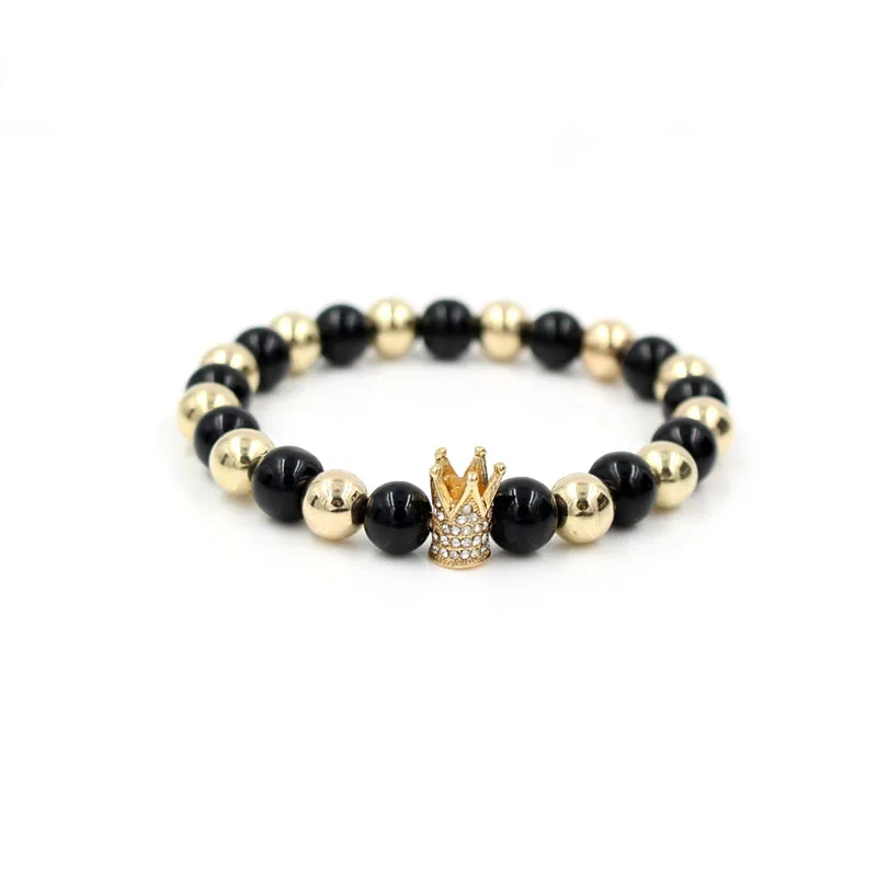 2017 Drop Shippinng Trendy Gold Color Imperial Crown Pave font b Crystal b font Bead Natural