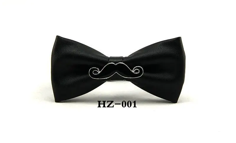 Mantieqingway, черные галстуки-бабочки из искусственной кожи для мужчин, свадебные торжественные деловые костюмы жениха, галстук-бабочка, банты, однотонные, Gravatas - Цвет: HZ001