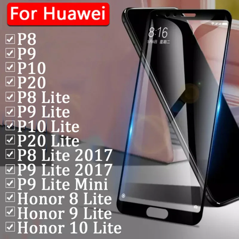 Защитное стекло на Honor 8 9 10 Light для Huawei P8 P9 P10 P20 Lite 2017 honer закаленное huawey honnor защита