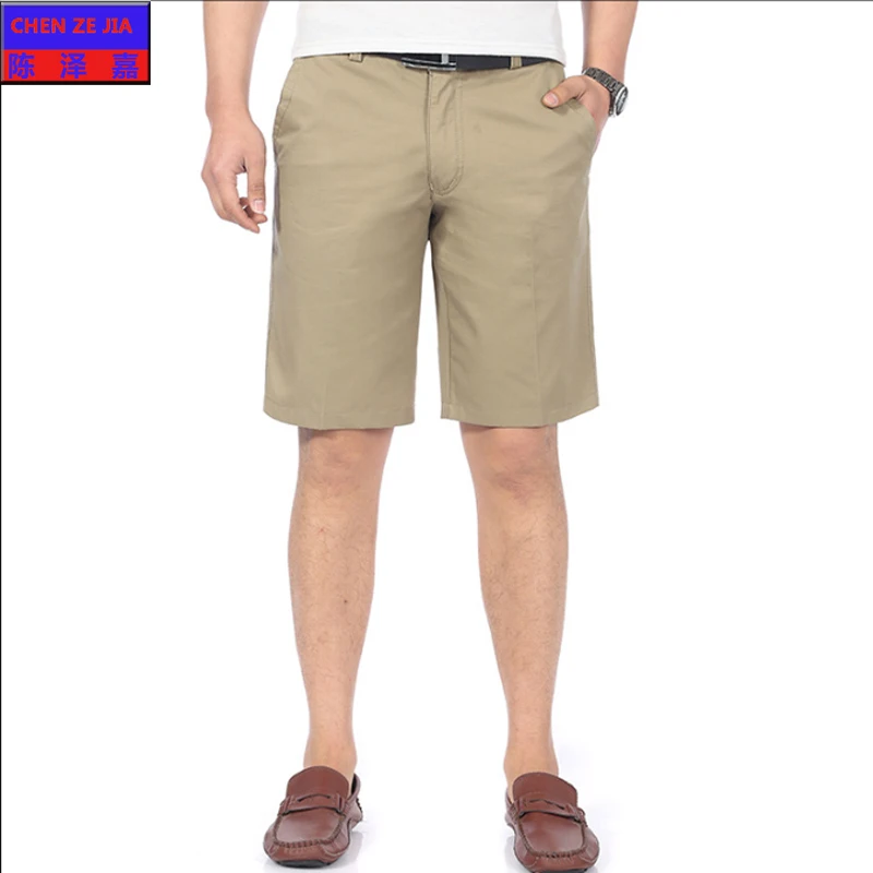 Новое поступление Повседневное средней длины, застежка на молнии, прямая до колена, классического кроя, однотонные штаны с карманами Рубашки домашние хлопковые Для Мужчин's, одежда размеры для детей в возрасте до 30-42