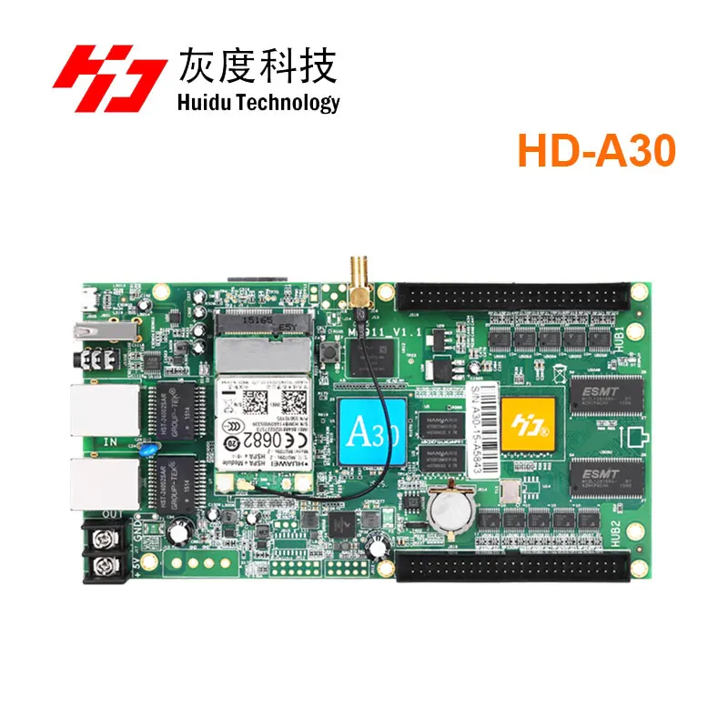 

HD-A30 1024*512 rgb full color indoor outdoor led video display controller asynchronous Wifi led screen display controller card
