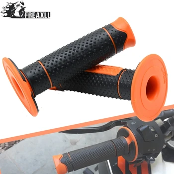 

One Pair For Duke All Left 22mm Right 24mm Motocross Motorcycle Accessories Orange Rubber HandleBar Rubber Pro Sport Bikes