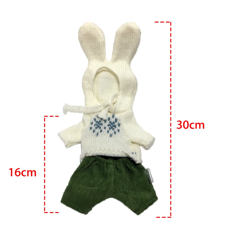 30cm Clothes for Dolls Bunny Cats Bears Plush Toy 1/6 BJD Clothes Dolls Windbreaker Sweater Clothing Girl Toys for Kids Gifts 16