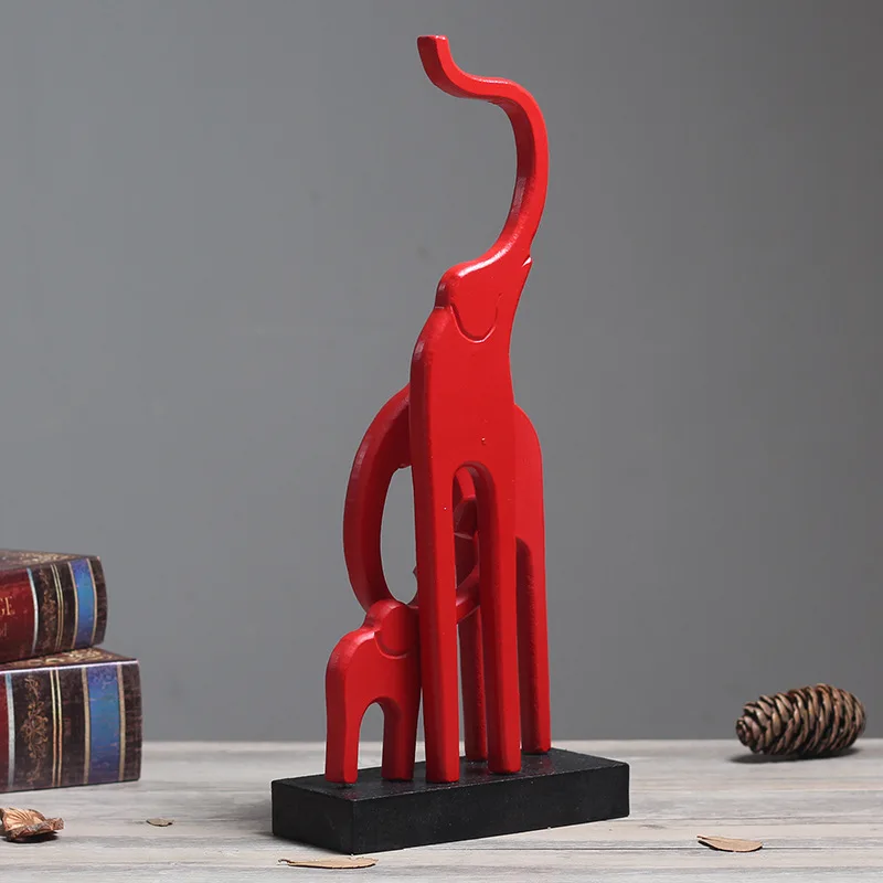 الإبداعية خشبية الفيل الأسرة تمثال الأحمر الفيل حلية تأثيث المقالات الزفاف هدايا التلفزيون مجلس الوزراء خزانة زينة