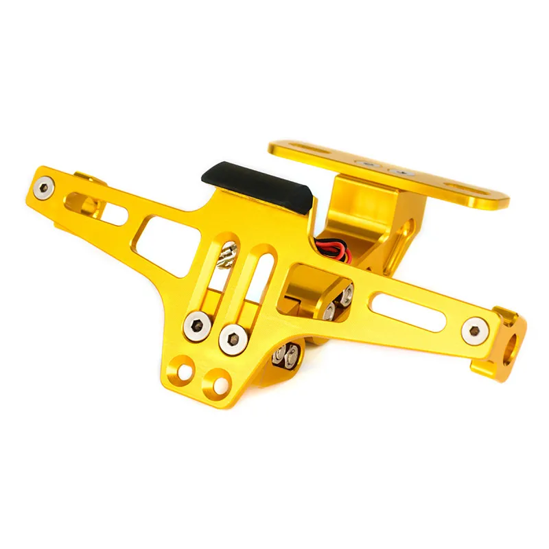 

Universal Motorcycle License Plate Holder with LED Light Adjustable Aluminum Number Plate Mount Bracket