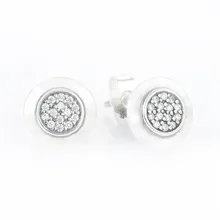 

Compatible with European Style Signature Silver Stud Earrings New Original Authentic 925 Sterling Silver Earring DIY Making