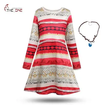 

MUABABY Girls Moana Costume Children Long Sleeve Moana Princess Dress up Fantasy Kids Cartoon Night Gown Birthday Party Gift