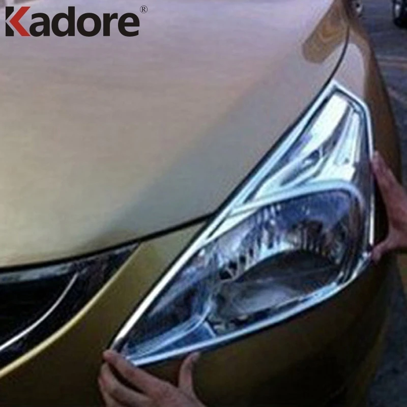 Для Nissan Tiida 2011 ABS Chrome передняя фара панель протектор Обложка рамка отделка авто