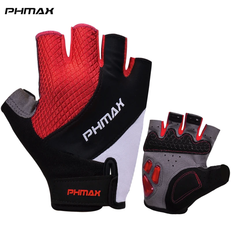 PHMAX перчатки для велоспорта с жидким гелем, силиконовые утолщенные накладки на пол пальца, перчатки для гоночного велосипеда, противоударные дышащие перчатки для горного велосипеда - Цвет: Color 1