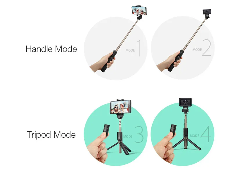 BlitzWolf 4 в 1 BW-BS3 Спортивная Bluetooth-гарнитура Selfie Stick Выдвижная складная беспроводная штатив-монопод для Gopro 8 7 6 Osmo Action для iPhone 11 X Xiaomi 9 Huawei P30 Pro смартфон Samsung