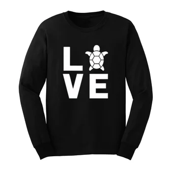 

MensI Love Turtles - Animal Lover Turtle Print Cute Long Sleeve T-Shirts Casual Men Tee