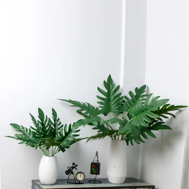 JAROWN Artificial Real Touch Spring Rain Leaf Simulation Plant Wall Plastic Flower DIY Nordic Style Home Decor Wedding Decor (5)