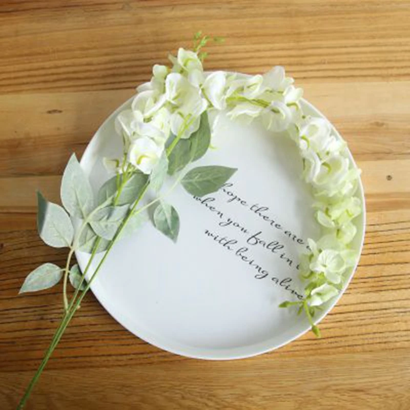 5pcs New Artificial flower Wisteria long Tofu pudding 80cm fake tree two colors rattan wedding ceiling decoration for home decor