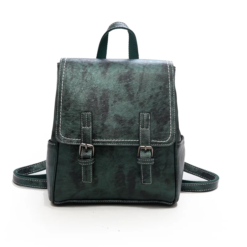 Дизайнерский Модный женский рюкзак, мягкая многофункциональная школьная сумка, рюкзак, маленький рюкзак для женщин, женская сумка через плечо, кошелек для девочек - Цвет: green