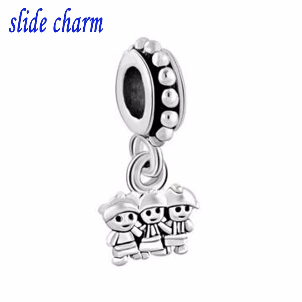 Slide Charm Free Shipping Triplets Child Pendant Beads Fit Pandora - Beads - AliExpress