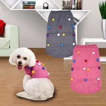 Новые Pet свитер контраст Цвет рифленый рисунок Одежда для животных Мягкий щенок пижамы собаки чихуахуа одежда Лидер продаж