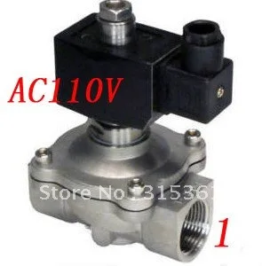 Free Shipping 5PCS/Lot 1' Normally Open Oil Acid Solenoid Valve VITON Stainless Steel AC110V Free Shipping 5PCS/Lot 1' Normally Open Oil Acid Solenoid Valve VITON Stainless Steel AC110V
