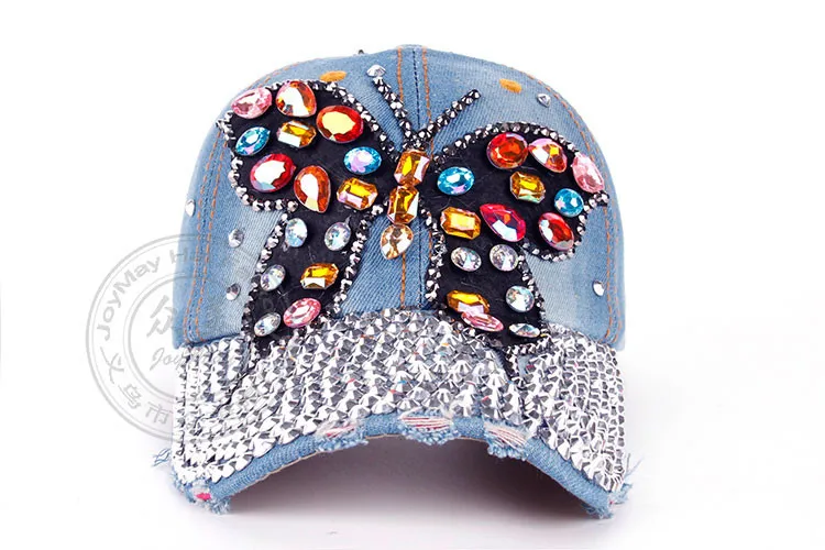 Высокое качество JoyMay шляпа Кепки; модная обувь для отдыха; Кепка с полосами Стразы AB джинсовая кепка с аппликацией «бабочка» Кепки из хлопка Бейсбол Кепки B217