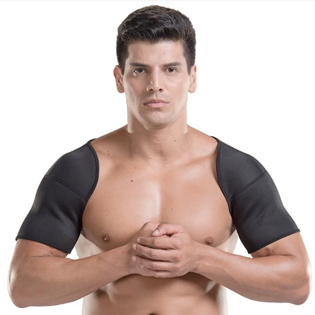 Black Double Shoulder Support Neoprene Protector Wrap Brace Breathable  Shoulder Belt - AliExpress