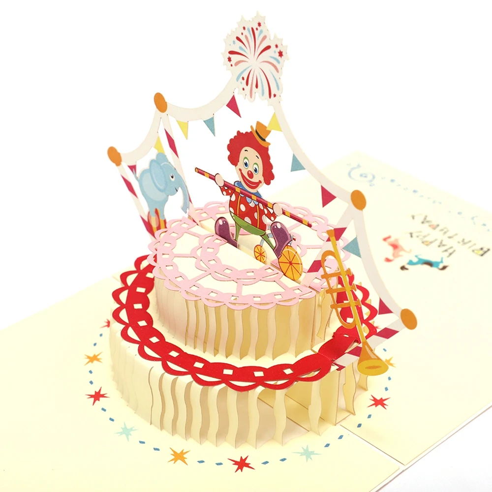  Paper Spiritz Birthday Greeting Gifts Cards 3D Pop Up Laser Cut Postcards Baby Shower Invitations V - 32959136797