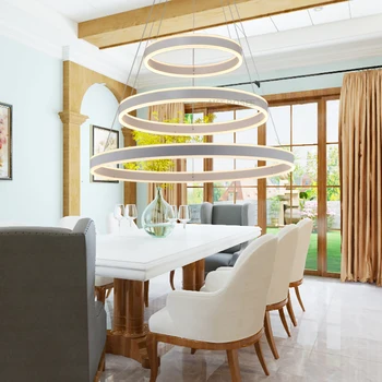 

New Modern 3 Circle Rings LED Pendant Lights For Living Room Dining room LED Lustre Pendant Lamp Hanging Ceiling luminaire