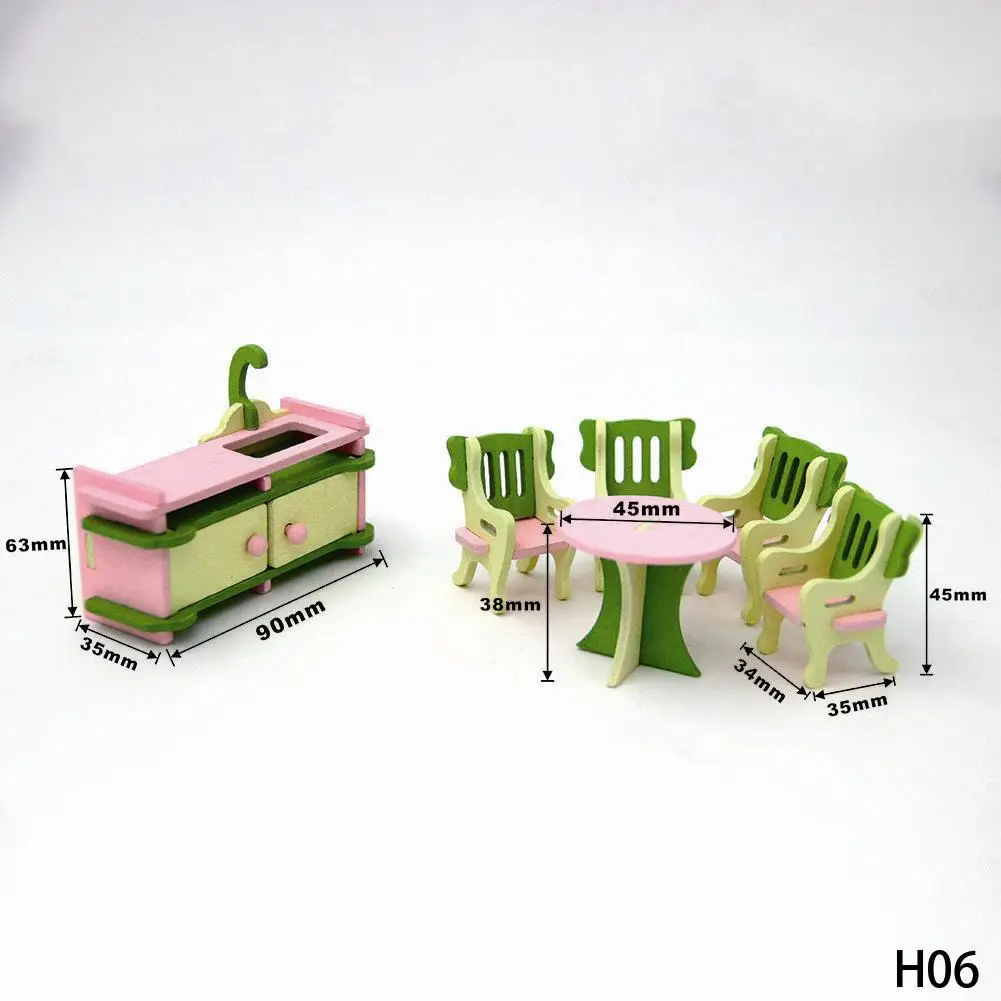 TOY2499H6 Мини Деревянный моделирование кукольный домик Мебель детский комплект одежды образовательные игрушки комната Спальня Ролевые игры Куклы игрушки для детей Рождественский подарок - Цвет: TOY2499H6