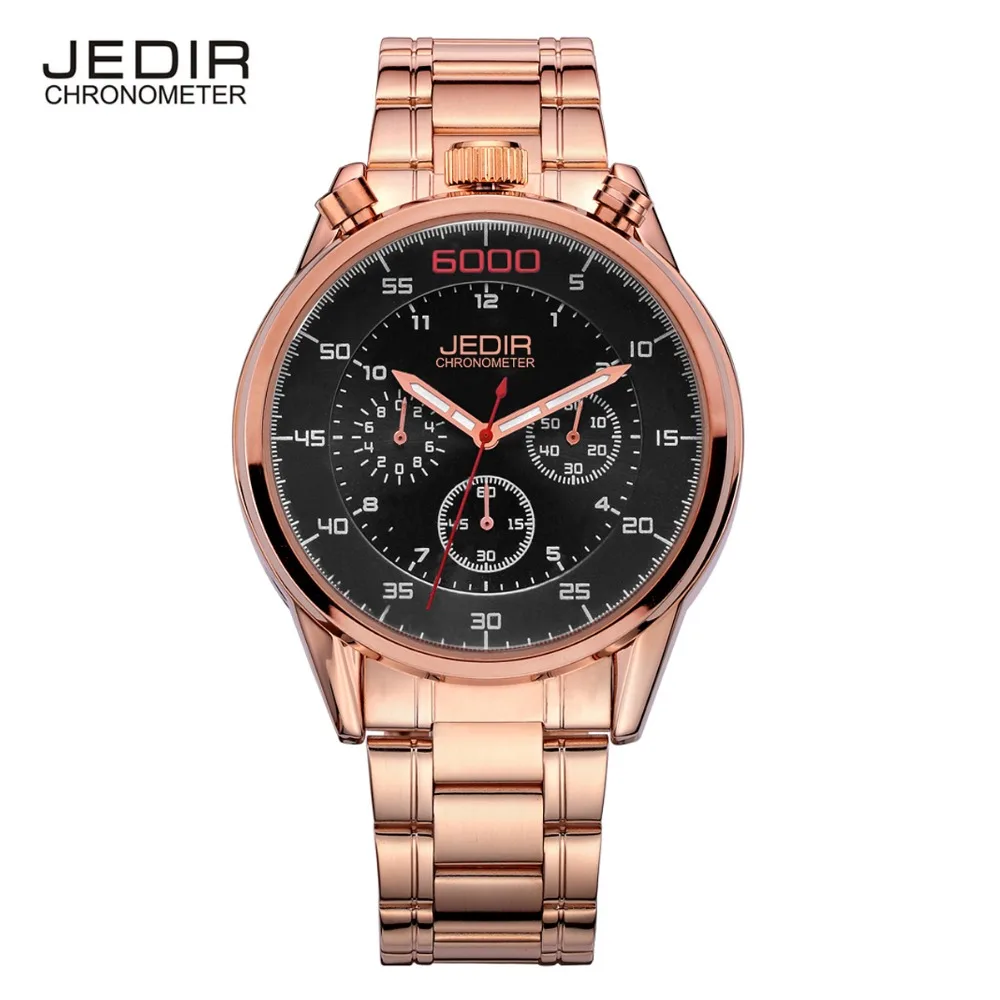 

JEDIR Number Nail Shape Scale Quartz Movement Multifunction Sub Dials Luminous Hardlex Window Men Watch