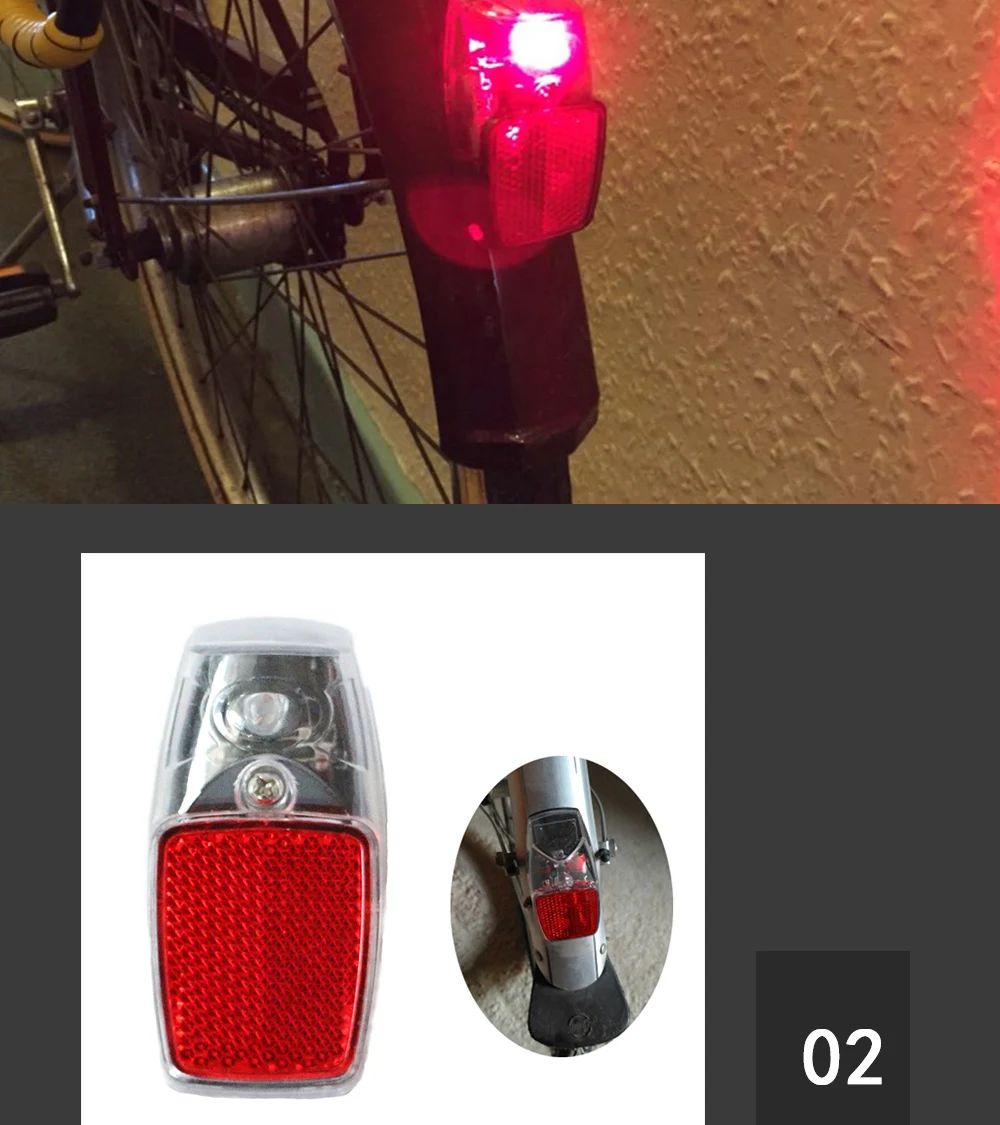 Best Fender LED Bike Light Mudguard Red Rear Light Road Bike Running Lights Cycling Taillight Rear Bicycle Lamp fietswiel verlichting 3