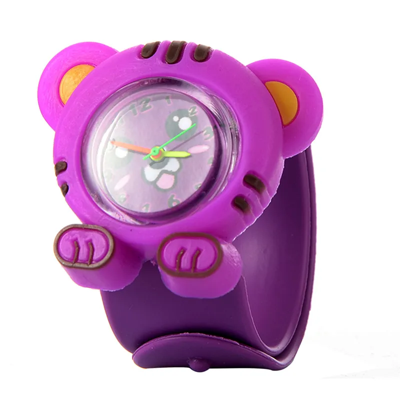 Детские часы с 3D креативным рисунком, Силиконовые кварцевые наручные часы, детские спортивные часы с тигром, милые детские часы, подарки