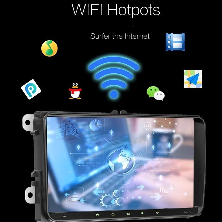 Автомобильный мультимедийный плеер 9 дюймов 2 din Android 1 GPS навигация для VW Volkswagen