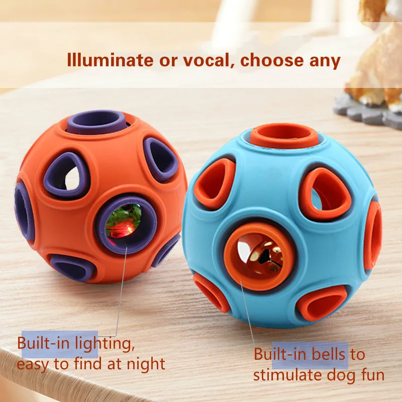 

Dog toy ball sounds interactive bite resistant puppy at night baiting dog light large pet a substitute hair