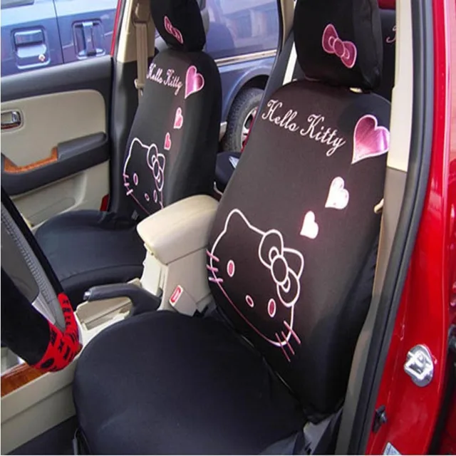 4colors Cute Pink Heart Universal Hello Kitty Car Seat Covers Cartoon