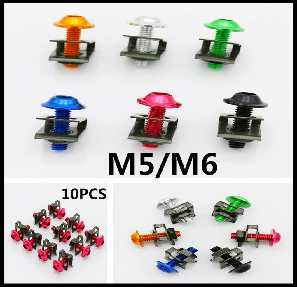 

Motorcycle M5 5mm 6mm m6 Fairing Fastener Clips Screw Spring Nuts Bolts for Ducati 800SS 800 Supersport 900SS 900 Sport 916
