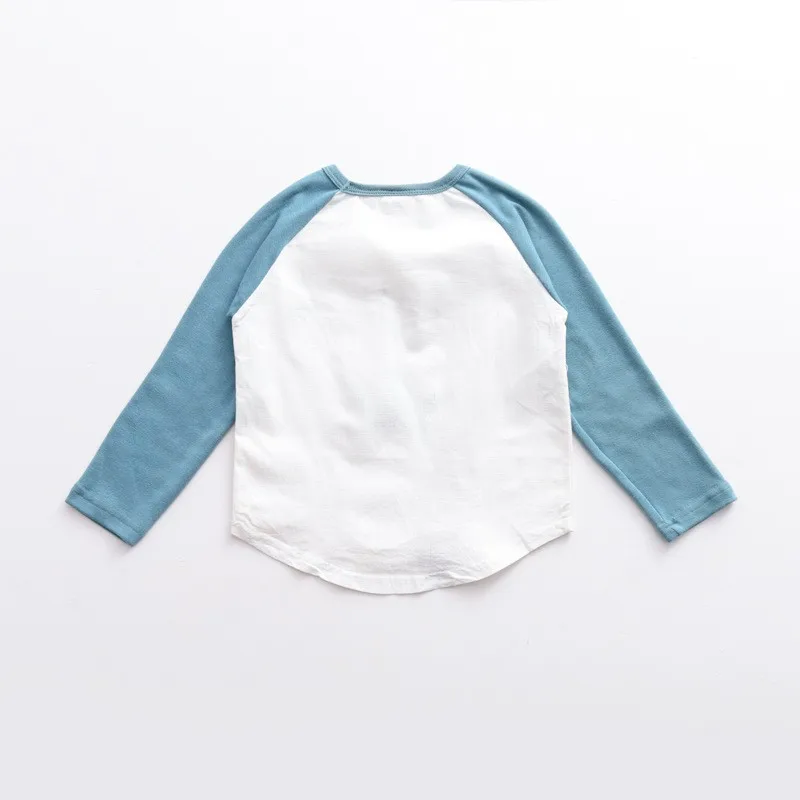 Children Clothing Long Sleeve Girl T-shirt Boys Girls Tops Tee Shirts Letter Print Toddler Boy Shirts Patchwork Kids Clothes  