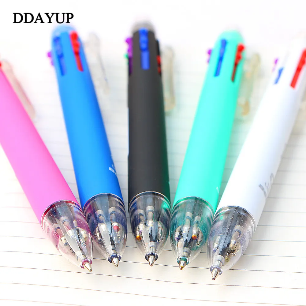 

6 in 1 Multicolor Ballpoint Pen Include 5 Colors Ball Pen 1 Automatic Pencil Top Eraser for Marking Writing Office School Supply