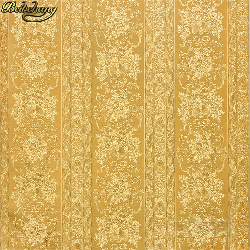 beibehang papel de parede European hotel KTV Gold foil wallpaper for walls 3 d wall paper for living room wall papers home decor a4 a3 chinese printing rice paper gold foil chinese print rice paper 100sheets colorful printing rice paper papel arroz papier