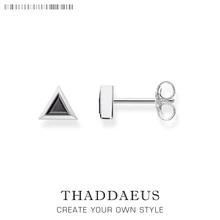 Треугольные черные маленькие серьги-гвоздики, Томас Стиль Мода Хорошее Ювелирное Украшение для женщин, Ts подарок из 925 пробы серебра, Супер предложения