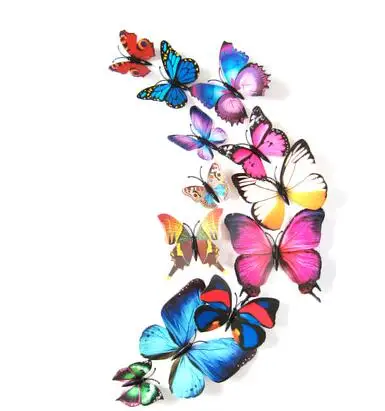 

Free shipping 36pcs (6-12cm) 3D magnets butterfly artificial home party wedding decoration fridge magnet