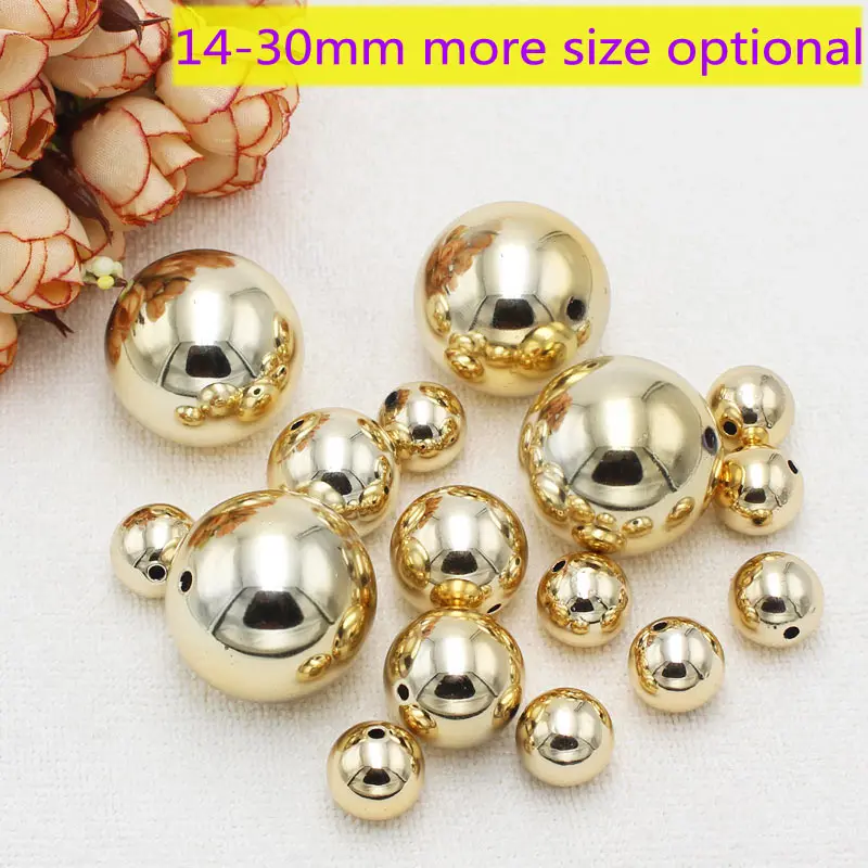 

Wholesale 14-30mm Gold Plastic Pearl Round Loose Beads,DIY Jewelry Making ! wholesale for all items!