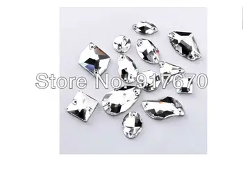 

16*27mm crystal axe glass beads sewing stone 120pcs/pack, glass beads bridal trim