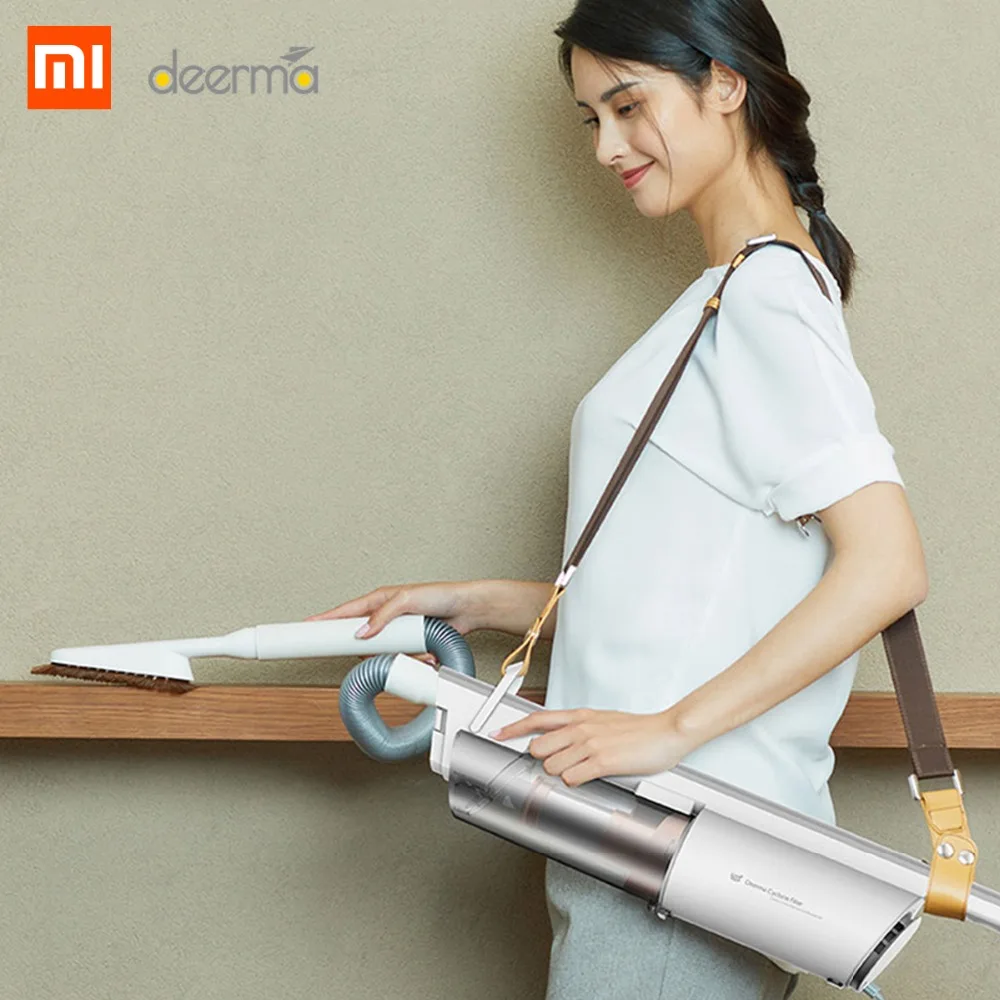Xiaomi Deerma DX800S мини бытовой вертикальный ручной пылесос для переноски через плечо