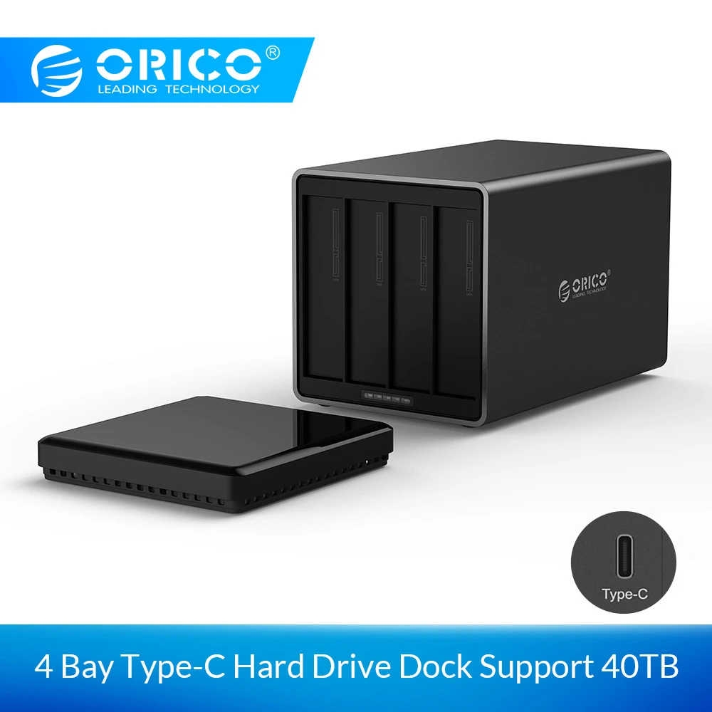 Док-станция ORICO NS400C3 4 Bay Type-C с поддержкой 40 ТБ для хранения USB3.1 5 Гбит/с UASP адаптером