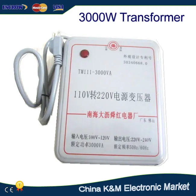 

Free shipping 3000W Power Inverter Transformer 110V to 220V (220V to 110V for optional) voltage converter