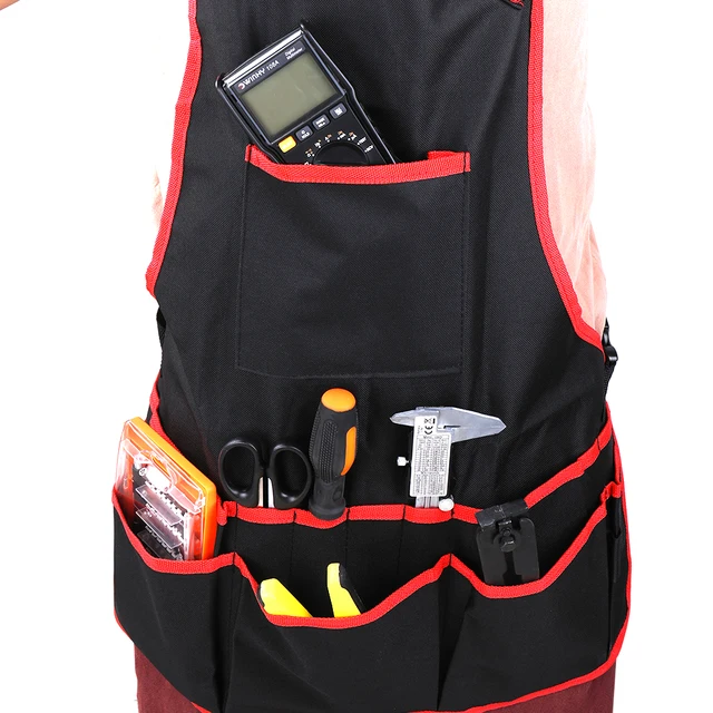 Multifunctional Portable Adjustable Canvas Work Apron with Multiple Pockets and Buckles for Tools Storage Tool Container
