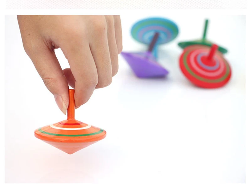 Детская игрушка вращающийся разноцветный деревянный волчок традиционные деревянные детские игрушки