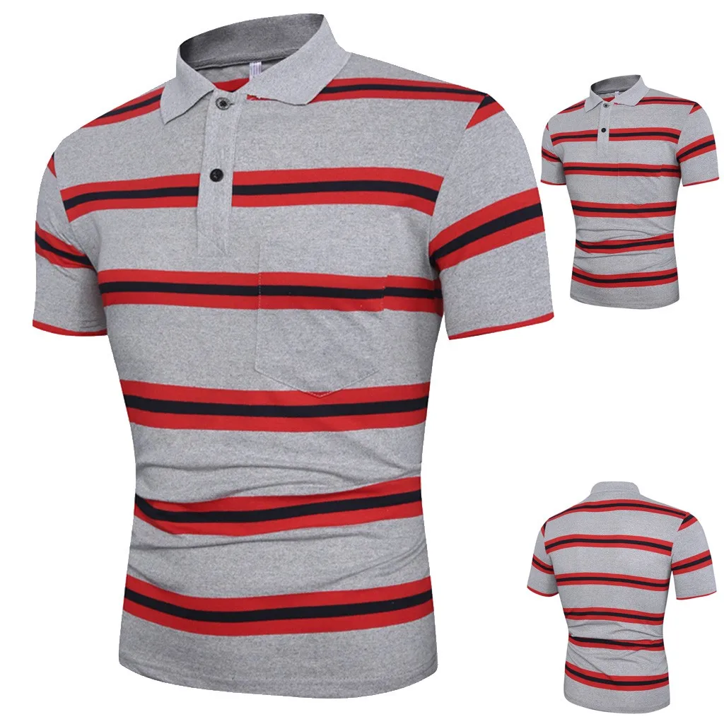 

High Quality Men's Summer Slim Fit Turn-down Collar Shirt Short Sleeve Pocket Top Men Clothing Soft Polyester Linen shirt