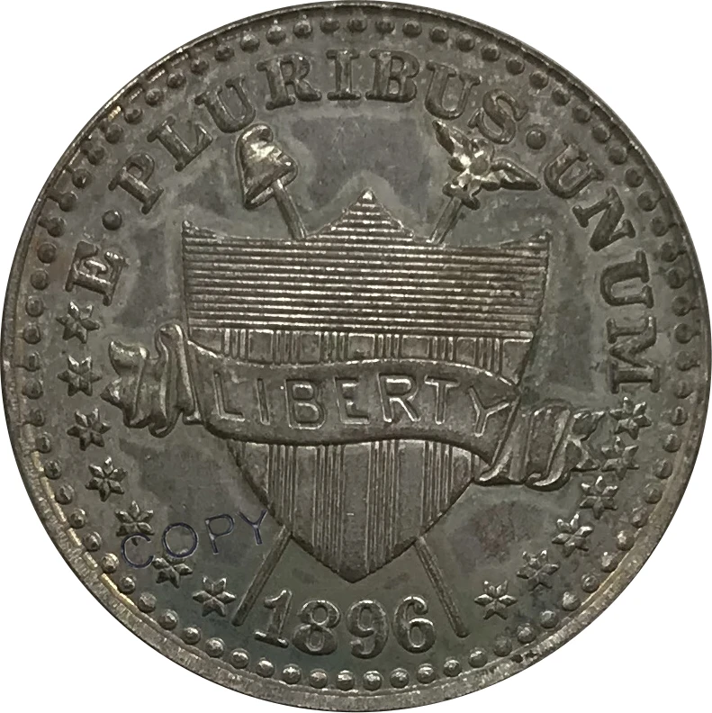 1896 США 5C пять центов доллар предметы коллекционирования из мельхиора покрытые