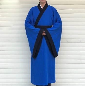 

high quality linen Wudang tai chi robes taoism kung fu suits uniforms martial arts clothing taoist garments taiji gown blue